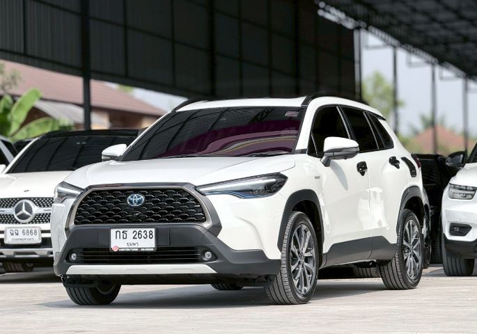 รถ Toyota Corolla Cross 1.8 Hybrid Premium Safety สี ขาว