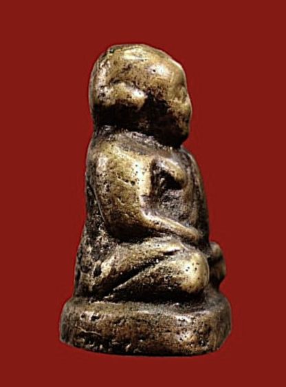 รับประกันแท้ รูปหล่อหลวงพ่อเงินวัดห้วยเขน พิมพ์กลางฐานสูง แขนบั้ง ปี2456 รูปที่ 2