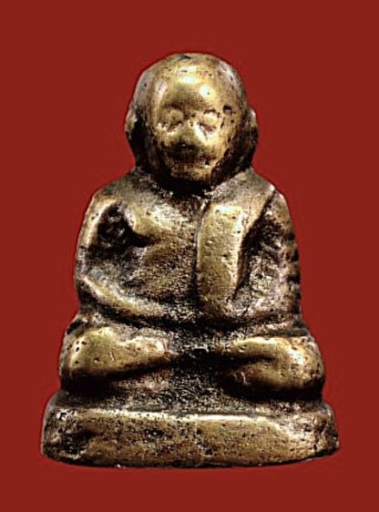 รับประกันแท้ รูปหล่อหลวงพ่อเงินวัดห้วยเขน พิมพ์กลางฐานสูง แขนบั้ง ปี2456 รูปที่ 4