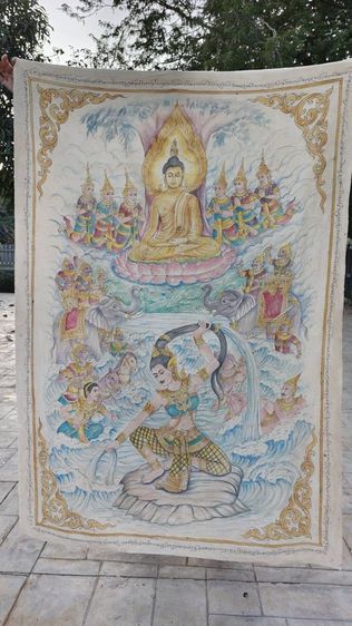 ผ้ายันต์เขียนมือสวยสมบูรณ์ผืนใหญ่ค่ะ 