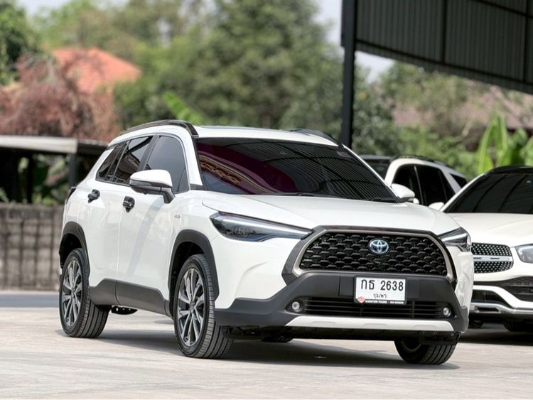 Toyota Corolla Cross 2022 1.8 Hybrid Premium Safety Utility-car ไฮบริด ไม่ติดแก๊ส เกียร์อัตโนมัติ ขาว