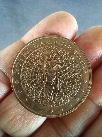 เหรียญที่ระลึก Monnaie de Paris Tourist Token 2003 มหาวิหารน็อทร์-ดามแห่งปารีสพระแม่มารีและพระบุตร ค.ศ.2003