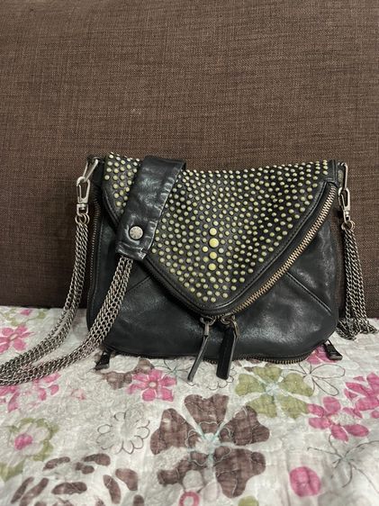 หญิง ดำ หนังแท้ กระเป๋า Boyy Slash