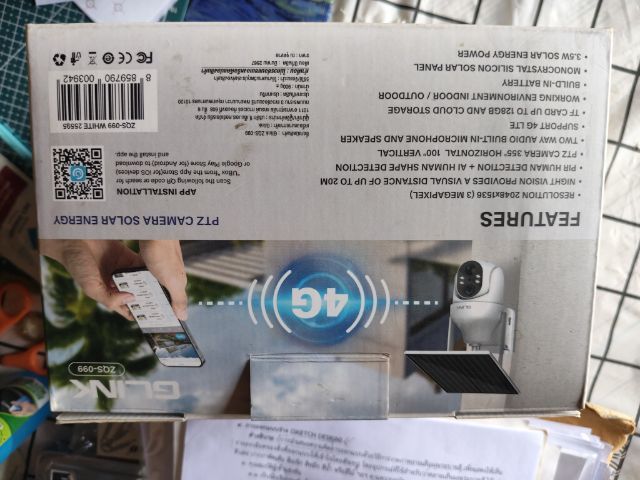 กล้องวงจรปิดไร้สาย ใส่ซิมGLINK รุ่น ZQS-099 กล้องโซล่าเซล มีแบตเตอรี่ในตัวรองรับซิม3G ภาพคมชัดสีไม่เพี้ยนทั้งกลางวันกลางคืน  รูปที่ 2