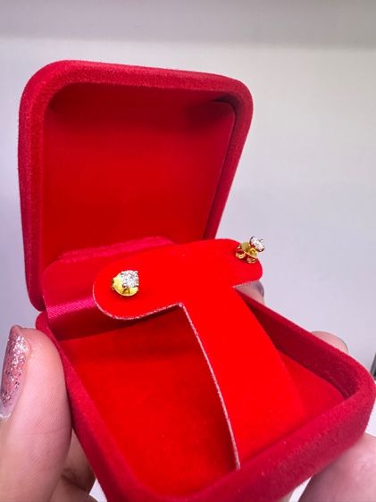 ต่างหูเพชรแท้ธรรมชาติมือ1 รูปที่ 3