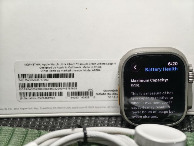 APPLE WATCH ULTRA 1 ขนาด 49 MM ไทเทเนียม GPS Cellular สุขภาพแบต 91 รูปที่ 13