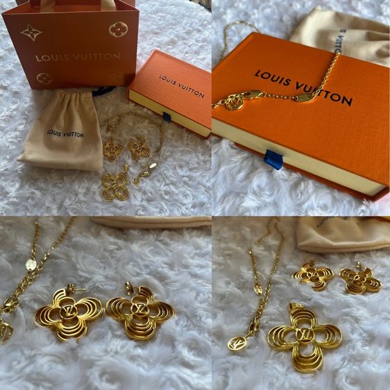 ชุดสร้อยคอ ต่างหู LVแท้