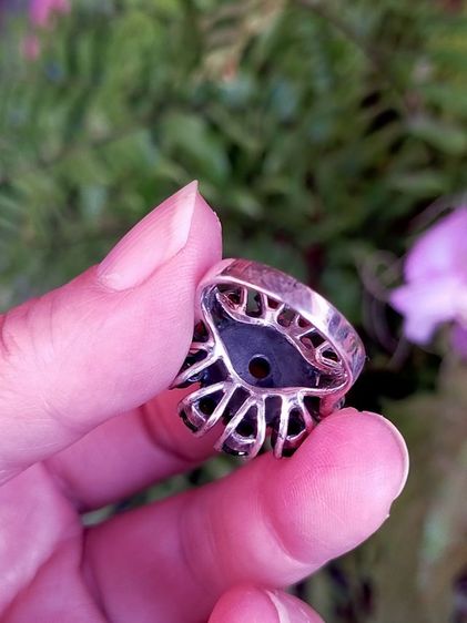 แหวนโกเมนไทยทรงพุ่มเงินแท้ รูปที่ 7