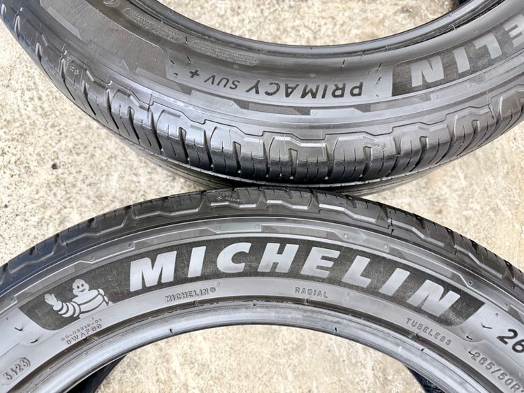 ยางเปอร์เซ็นต์ขอบ 20” ยี่ห้อ MICHELIN รุ่น PRIMACY  SUV ขนาด 265-50R10 ปี 23 ดอกยางสวยพร้อมใช้ ไม่ปะ ไม่บวม รับประกัน