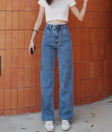 ส่งต่อ กางเกงยีนส์เอวสูงทรงกระบอก ขอบลูกไม้ ทรงสวยมากก รูปที่ 3