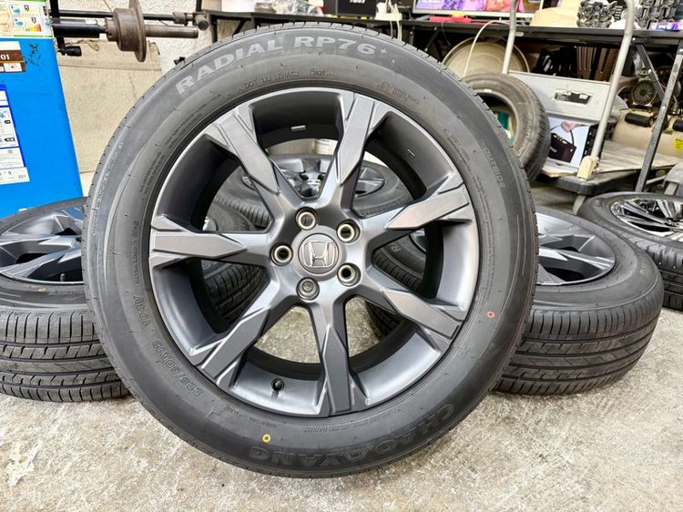 18" แม็ก HONDA ใส่ CRV ขอบ 18” ถอดป้ายแดง ยาง CHAO YANG 225-60R18 ปี 25 ตุ่มหน้ายางยังอยู่ครบ