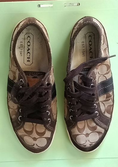 อื่นๆ ขนาดอื่น ๆ น้ำตาล รองเท้าผ้าใบ COACH ผู้ชาย แบบผูกเชือก ของแท้ มือสอง เบอร์ 8