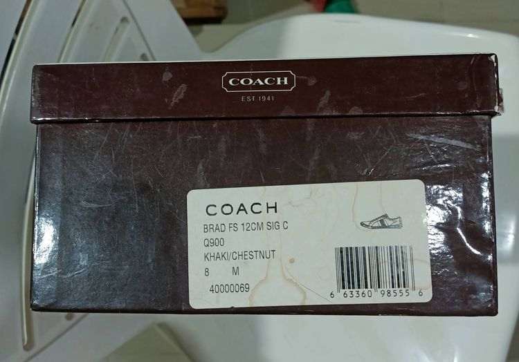 รองเท้าผ้าใบ COACH ผู้ชาย แบบผูกเชือก ของแท้ มือสอง เบอร์ 8 รูปที่ 12