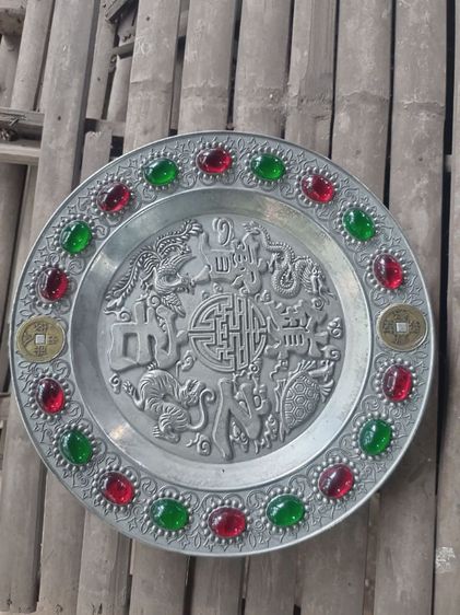 จานเก่ามากฝังพลอยสวยมากของเก่าคนบ้านๆ รูปที่ 6