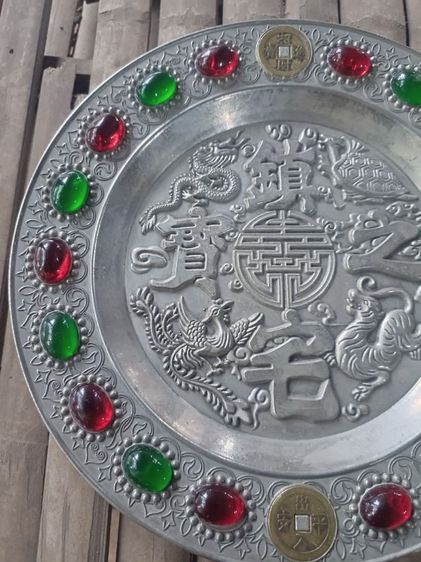 จานเก่ามากฝังพลอยสวยมากของเก่าคนบ้านๆ รูปที่ 3