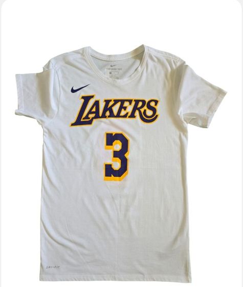 ขาว แขนสั้น เสื้อทีเชิ้ต อื่นๆ ‼️🏀เสื้อยืด Nike NBA LA Lakers (Anthony Davis3),👕สี Charcoal Nike แท้ 100‼️ตัวละ 120สภาพดี