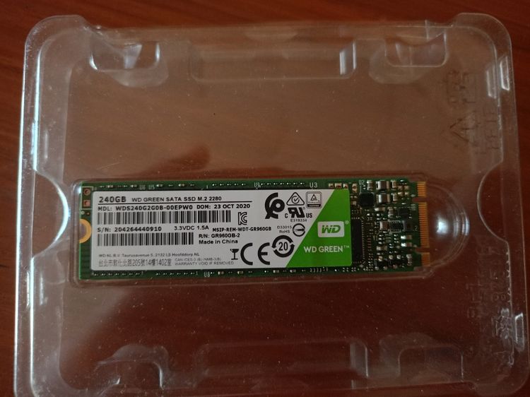 ที่เก็บข้อมูลและเมมโมรี่การ์ด WD Green SATA SSD M.2 240GB
