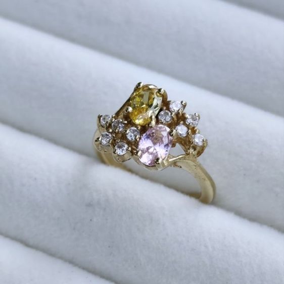 จิวเวอรี่ 🔖แหวนสีทอง พลอยเหลี่ยมสวยวิ้ง ของจริงสวยมาก 