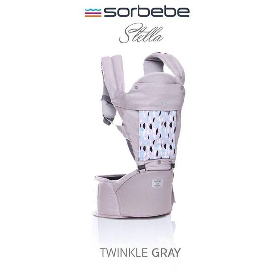 เป้อุ้มเด็ก สีเทา Hipseat by Sorbebe Korea รุ่น Stella ผ้าคอตตอน-ออร์กานิค  รูปที่ 15