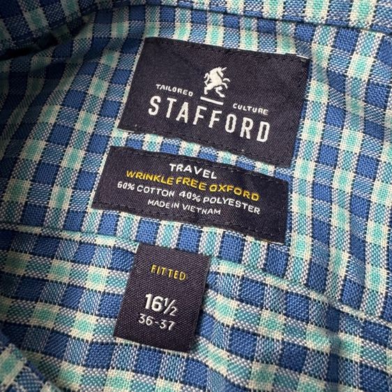 เสื้อเชิ้ต​ Stafford ทรงหล่อ ใหม่มาก Size 16.5  รูปที่ 3