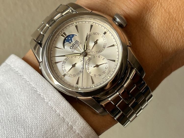 รับเทรด รุ่นท๊อป Oris Complicate Moonphase Automatic สาย 3เส้น รูปที่ 7