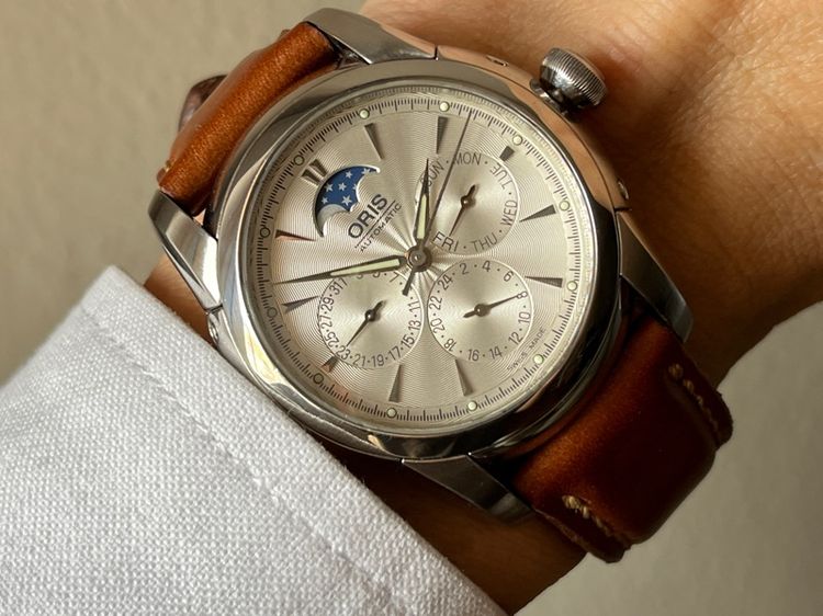 รับเทรด รุ่นท๊อป Oris Complicate Moonphase Automatic สาย 3เส้น รูปที่ 16