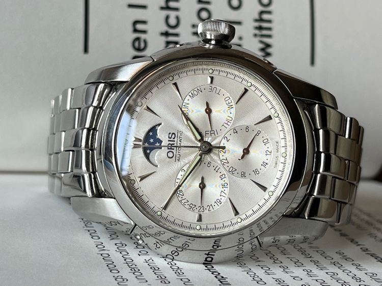 รับเทรด รุ่นท๊อป Oris Complicate Moonphase Automatic สาย 3เส้น รูปที่ 2