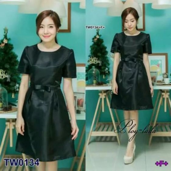 เดรสสีดำสวย เรียบหรู ผ้าไหมแก้ว