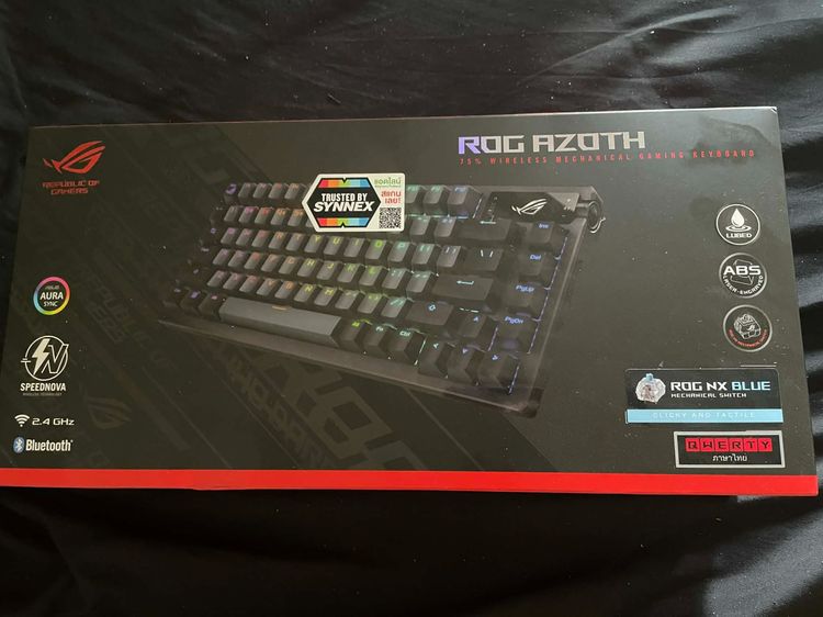 WIRELESS KEYBOARD คีย์บอร์ดไร้สาย ASUS ROG AZOTH (GUNMETAL ROG NX BLUE SWITCH - AURA SYNC RGB - ENTH) 