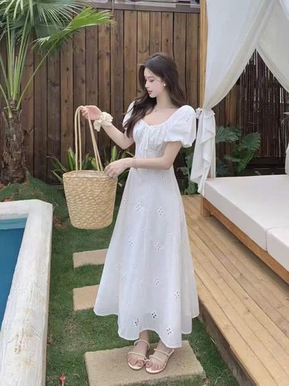 แขนสั้น ขาว EU 37 กระโปรง ชุดเดรส