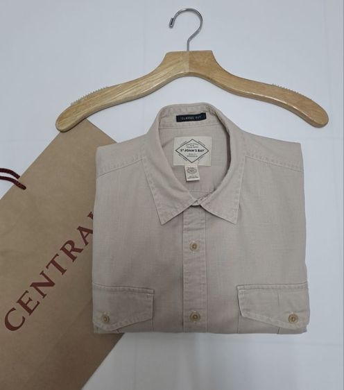 เสื้อเชิ้ตแขนสั้นสีน้ำตาล, สีเบจ แบรนด์ S'John's bay‼️ รูปที่ 4