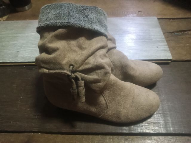 น้ำตาล หนังแท้ UK 4 | EU 36 2/3 | US 5.5 อื่นๆ รองเท้าบูทหนังกลับข้อสั้น