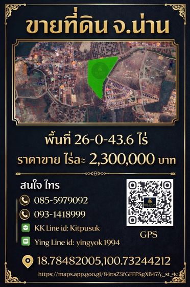 เมืองน่าน น่าน จำนวน 1 แปลง