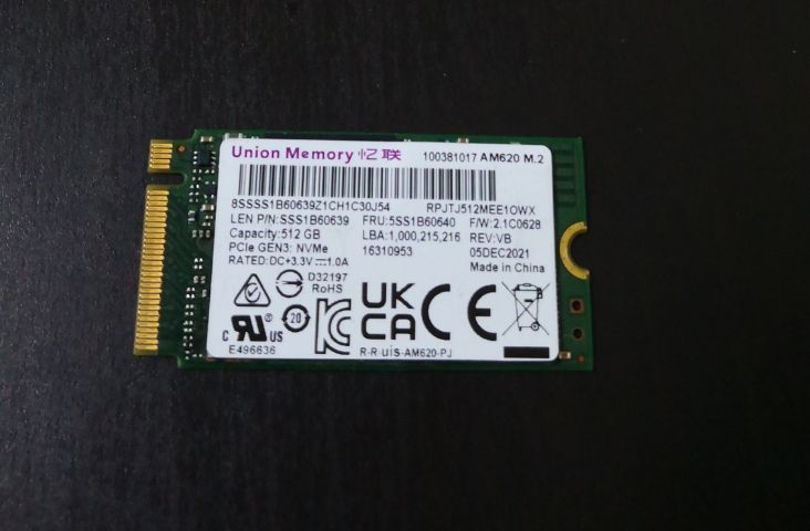 ที่เก็บข้อมูลและเมมโมรี่การ์ด SSD M.2 2242 PCIe Gen3 NVMe 512 GB