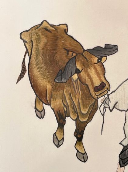 ภาพปัก เด็กจูงวัว เก่าสะสม รูปที่ 6