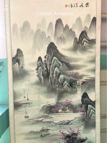 ภาพวาด  ทิวทัศ เขาไม้ เก่าสะสม รูปที่ 5