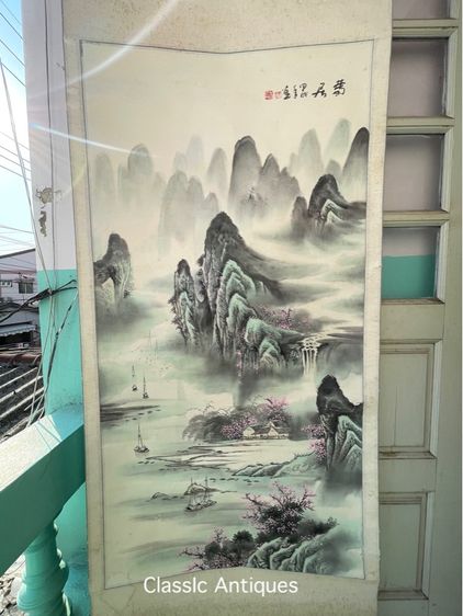 ภาพวาด  ทิวทัศ เขาไม้ เก่าสะสม รูปที่ 3