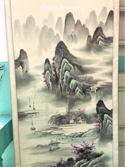 ภาพวาด  ทิวทัศ เขาไม้ เก่าสะสม รูปที่ 4