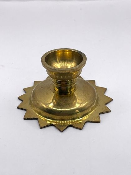 พาน ทองเหลืองจิ๋ว โบราณ เก่าสะสม รูปที่ 5