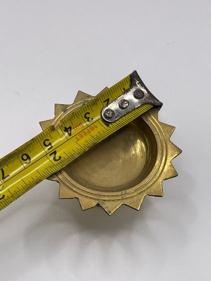 พาน ทองเหลืองจิ๋ว โบราณ เก่าสะสม รูปที่ 8