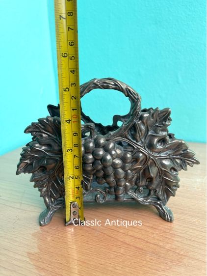 ที่ใส่กระดาษ ลายเถาองุ่น ซิลเวอร์ เพลต งานนอกเก่าสะสม รูปที่ 8