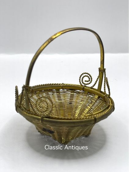 ตะกร้า กระบุง ทองเหลืองจิ๋ว เก่าสะสม รูปที่ 10