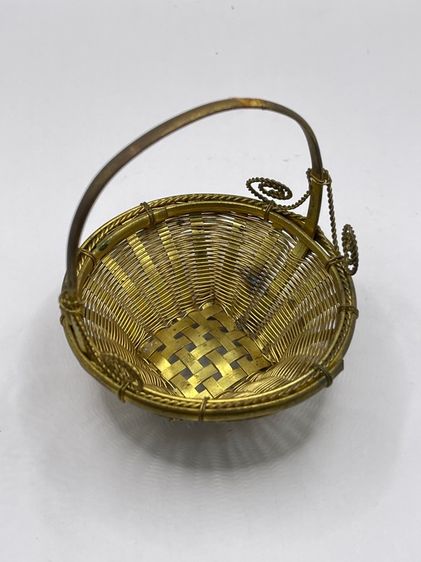 ตะกร้า กระบุง ทองเหลืองจิ๋ว เก่าสะสม รูปที่ 14
