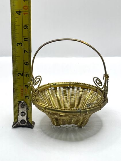 ตะกร้า กระบุง ทองเหลืองจิ๋ว เก่าสะสม รูปที่ 17