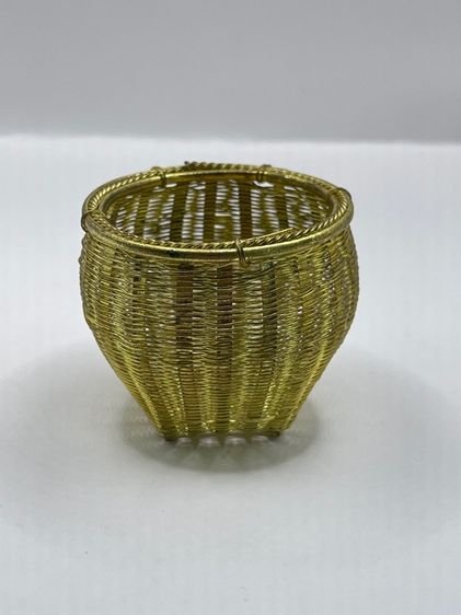 ตะกร้า กระบุง ทองเหลืองจิ๋ว เก่าสะสม รูปที่ 9