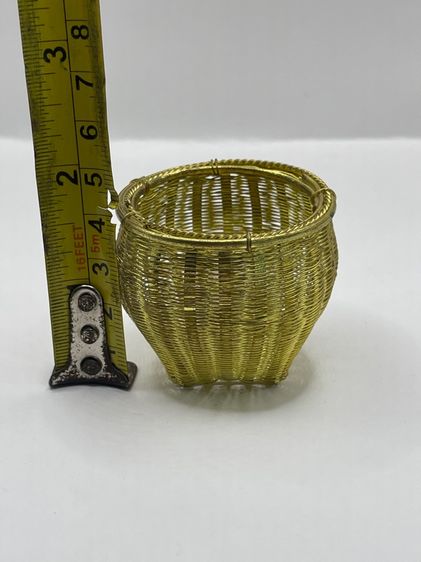 ตะกร้า กระบุง ทองเหลืองจิ๋ว เก่าสะสม รูปที่ 4