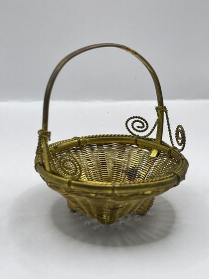 ตะกร้า กระบุง ทองเหลืองจิ๋ว เก่าสะสม รูปที่ 13