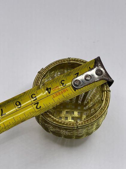 ตะกร้า กระบุง ทองเหลืองจิ๋ว เก่าสะสม รูปที่ 5