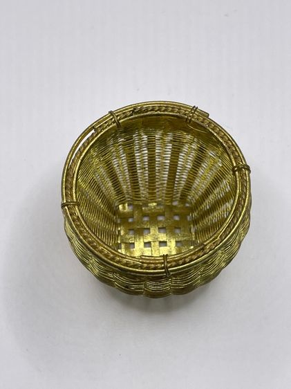 ตะกร้า กระบุง ทองเหลืองจิ๋ว เก่าสะสม รูปที่ 6