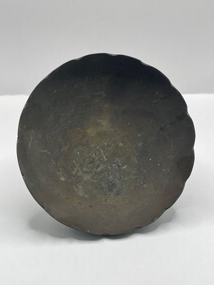 พาน ทองเหลืองโบราณ เก่าสะสม รูปที่ 7